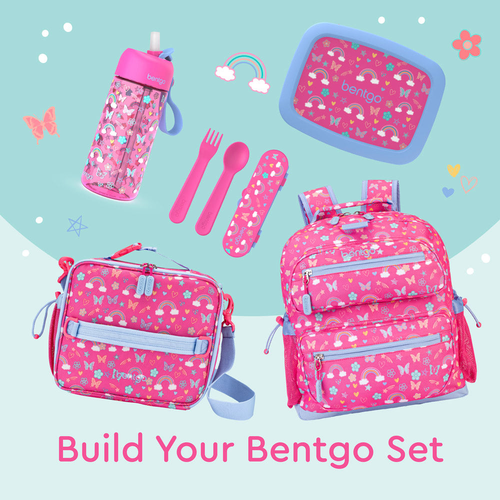 Bentgo® Kids Prints Lunch Bag | Rainbows and Butterflies - Build Your Bentgo Set with Lunch Boxes, Lunch Bags, Backpacks, and more