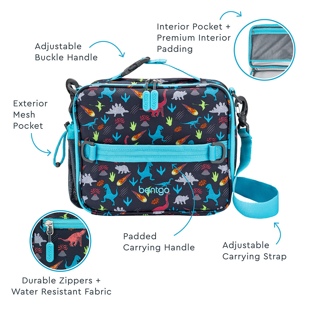 Bentgo Kids Prints Lunch Box, Lunch Bag, & Ice Packs - Dinosaur