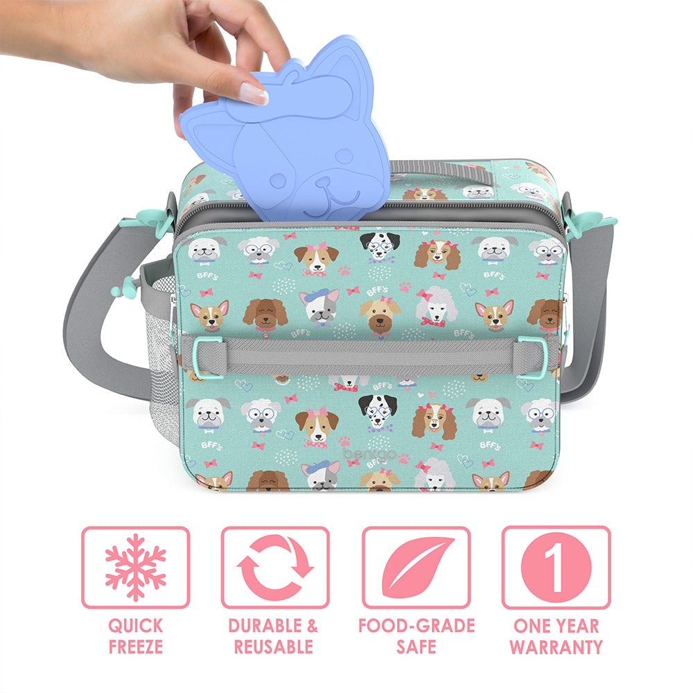 Bentgo® Kids Lunch Box, Bag, & Ice Packs | Puppy Love