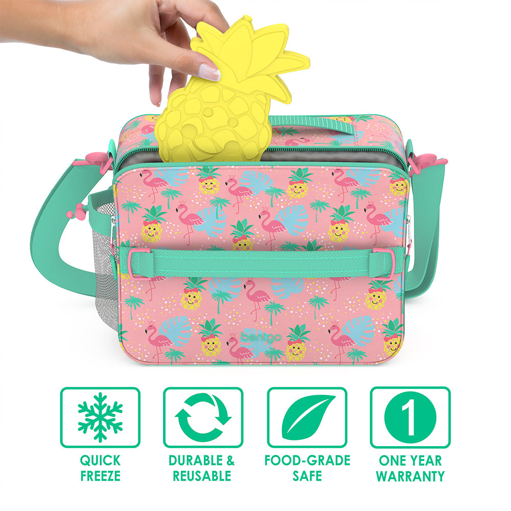 Bentgo Kids Prints Lunch Box, Lunch Bag, & Ice Packs - Tropical