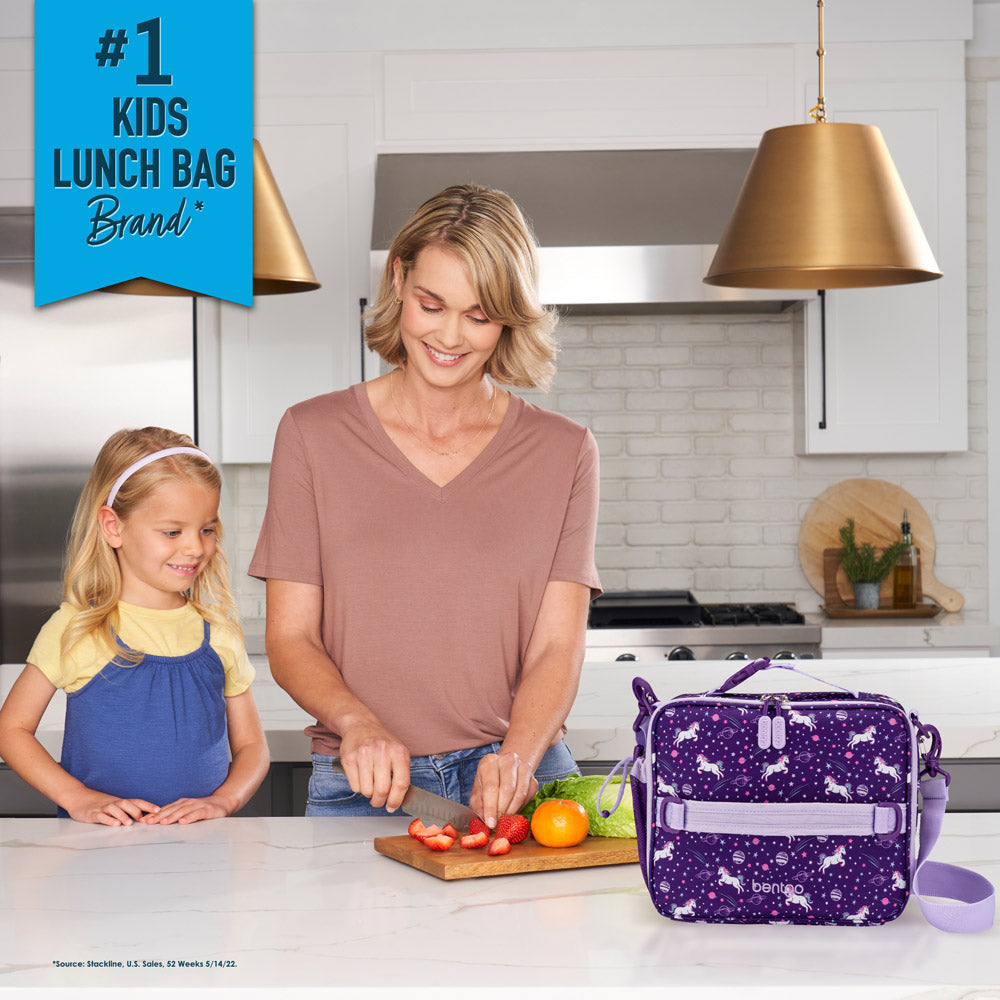 Bentgo Kids Prints Lunch Box, Lunch Bag, & Ice Packs - Unicorn