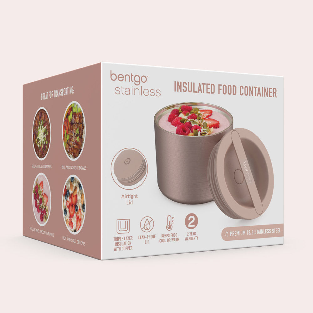 Bentgo® Stainless Steel Insulated Food Container - Rose Gold | Packaging