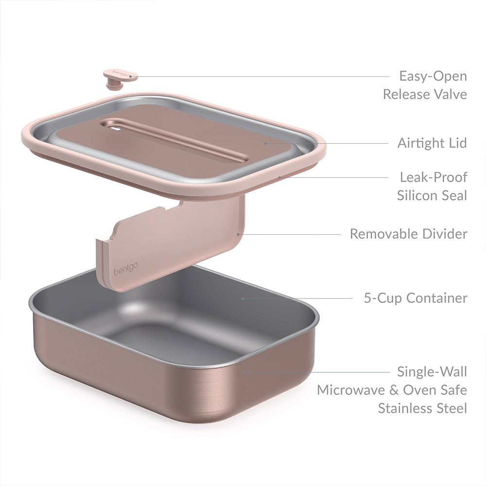 Bentgo® MicroSteel Lunch Box | Rose Gold