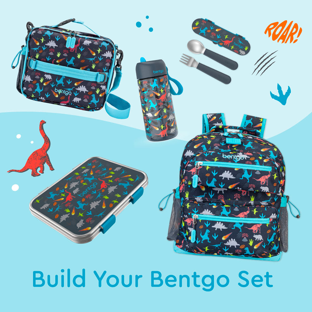 Bentgo® Kids Stainless Steel Prints Lunch Box | Dinosaur