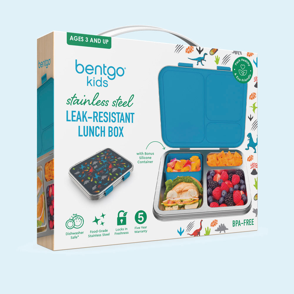 Bentgo® Kids Stainless Steel Prints Lunch Box  - Dinosaur | Packaging