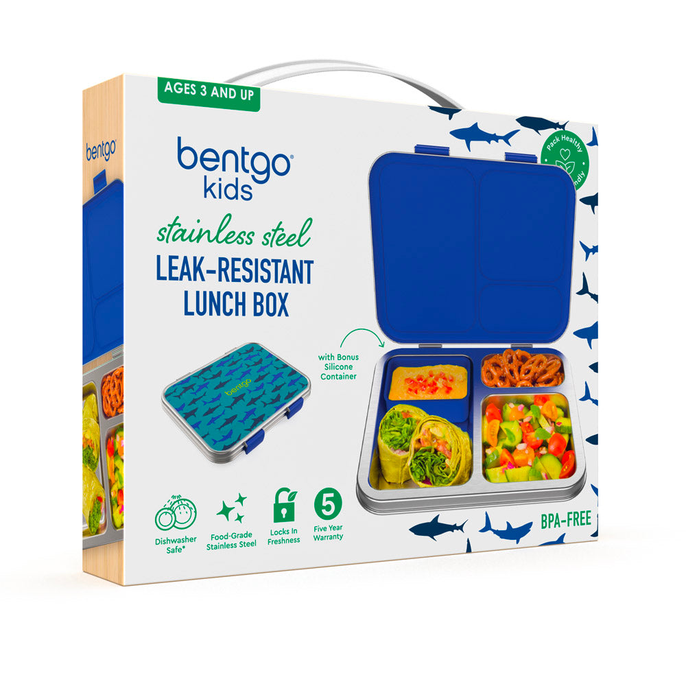 Bentgo® Kids Stainless Steel Prints Lunch Box | Shark