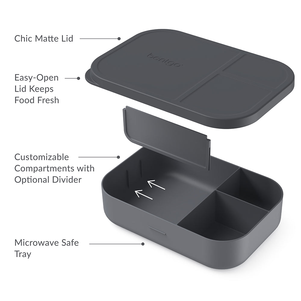 Bentgo Modern Tray with Matte Lid - Dark Gray