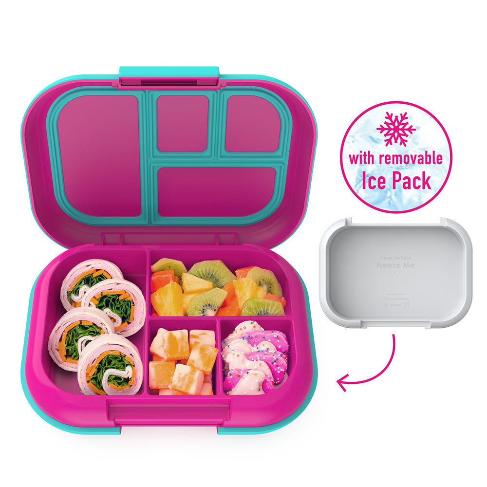 Bentgo Kids Chill Lunch & Snack Box - Fuchsia/Teal