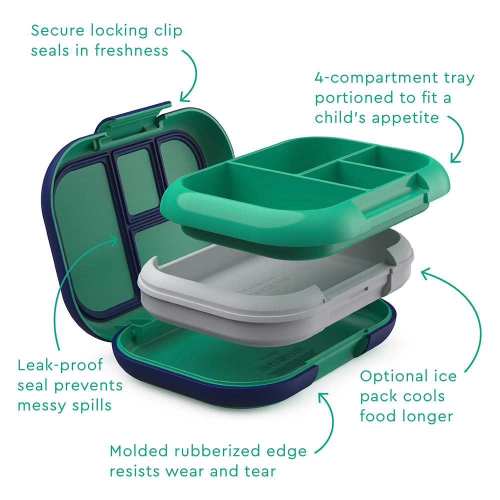 Bentgo Kids Chill Lunch & Snack Box - Green/Navy