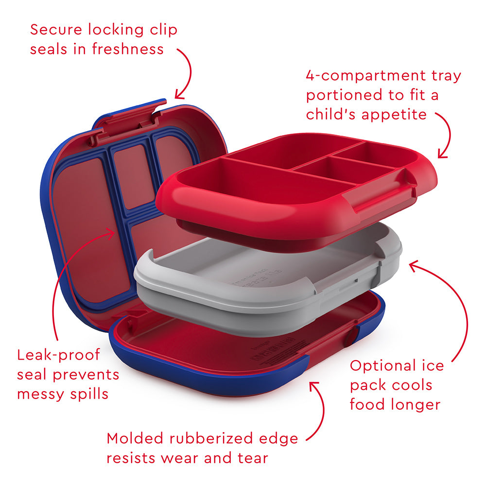 Bentgo Kids Chill Lunch & Snack Box - Red/Royal