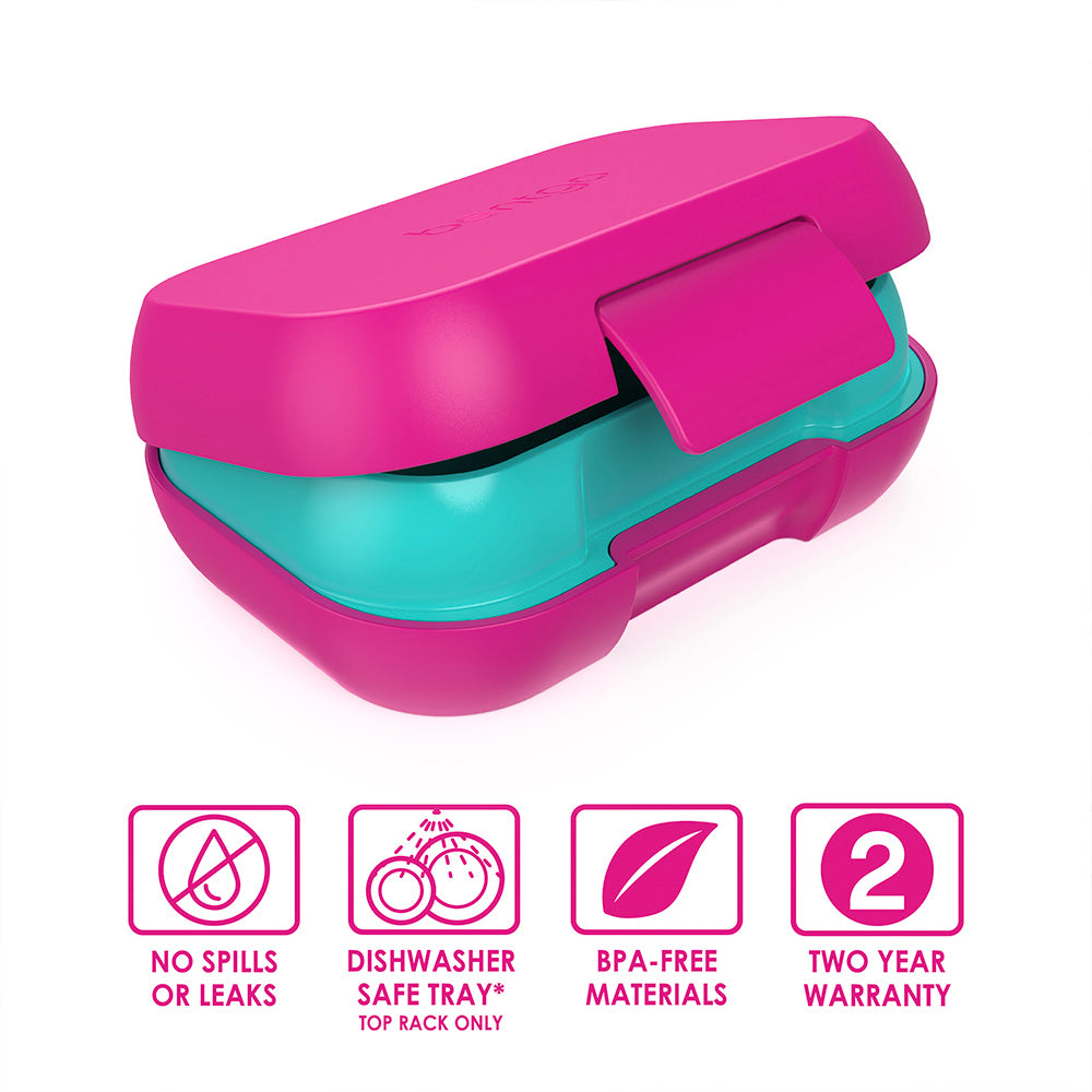 Bentgo Kids Chill Lunch & Snack Box - Fuchsia/Teal