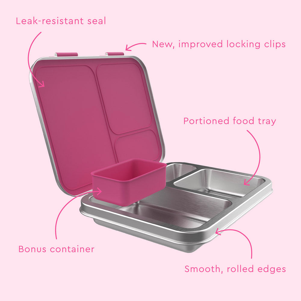 Bentgo Kids Stainless Steel Leak-Resistant Lunch Box - Fuchsia