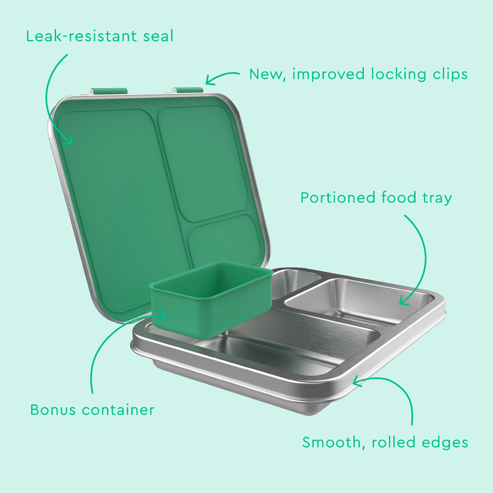 Bentgo Kids Stainless Steel Leak-Resistant Lunch Box - Green