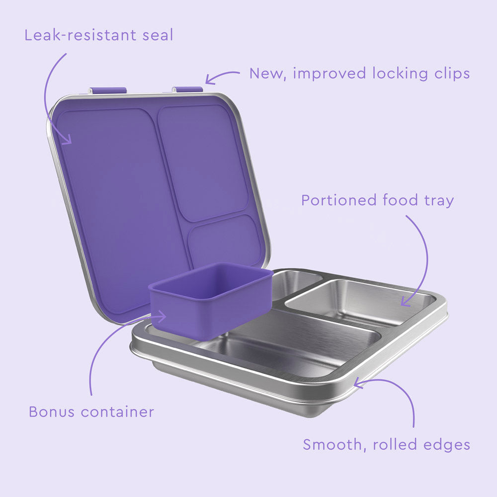 Bentgo Kids Stainless Steel Leak-Resistant Lunch Box - Purple