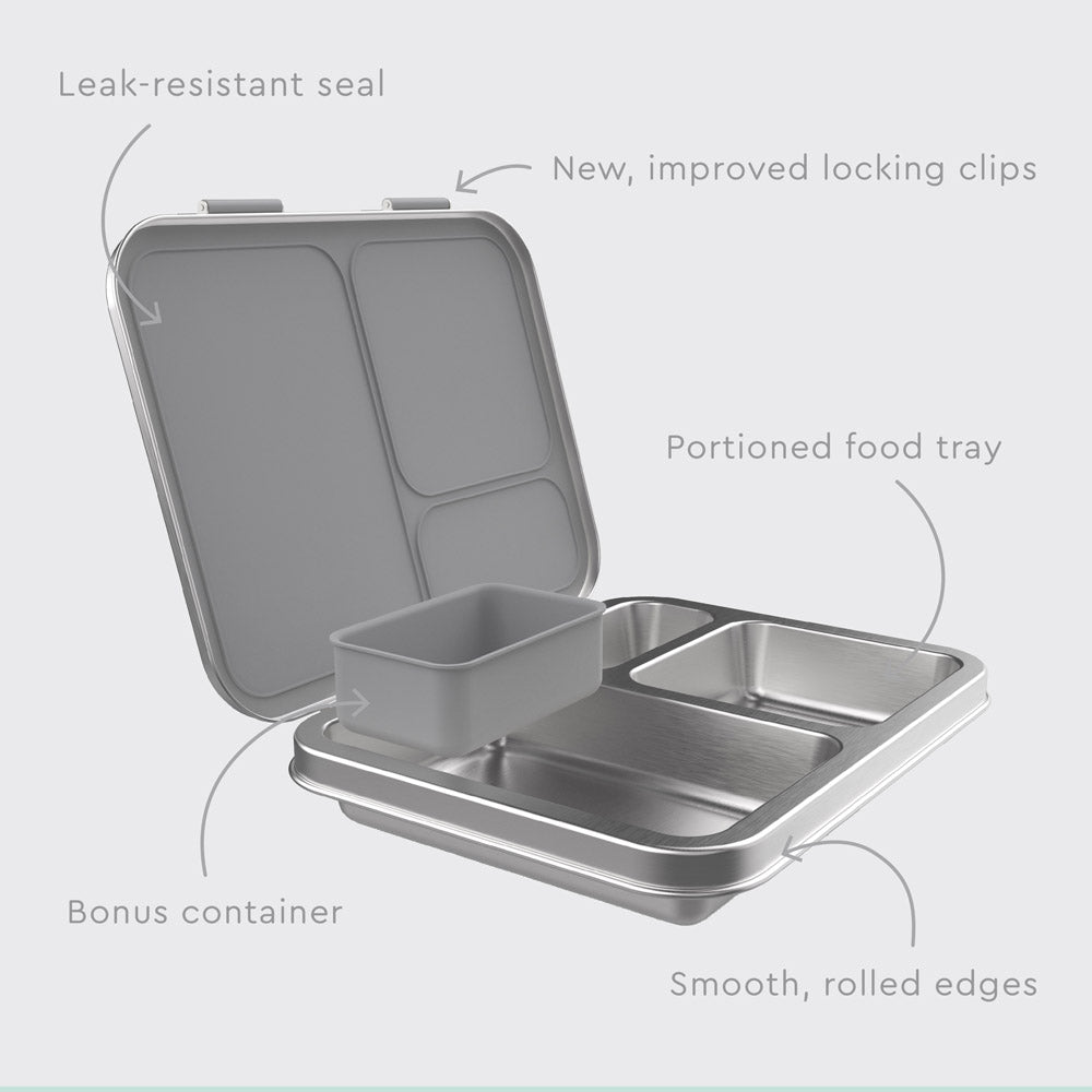 Bentgo Kids Stainless Steel Leak-Resistant Lunch Box - Silver