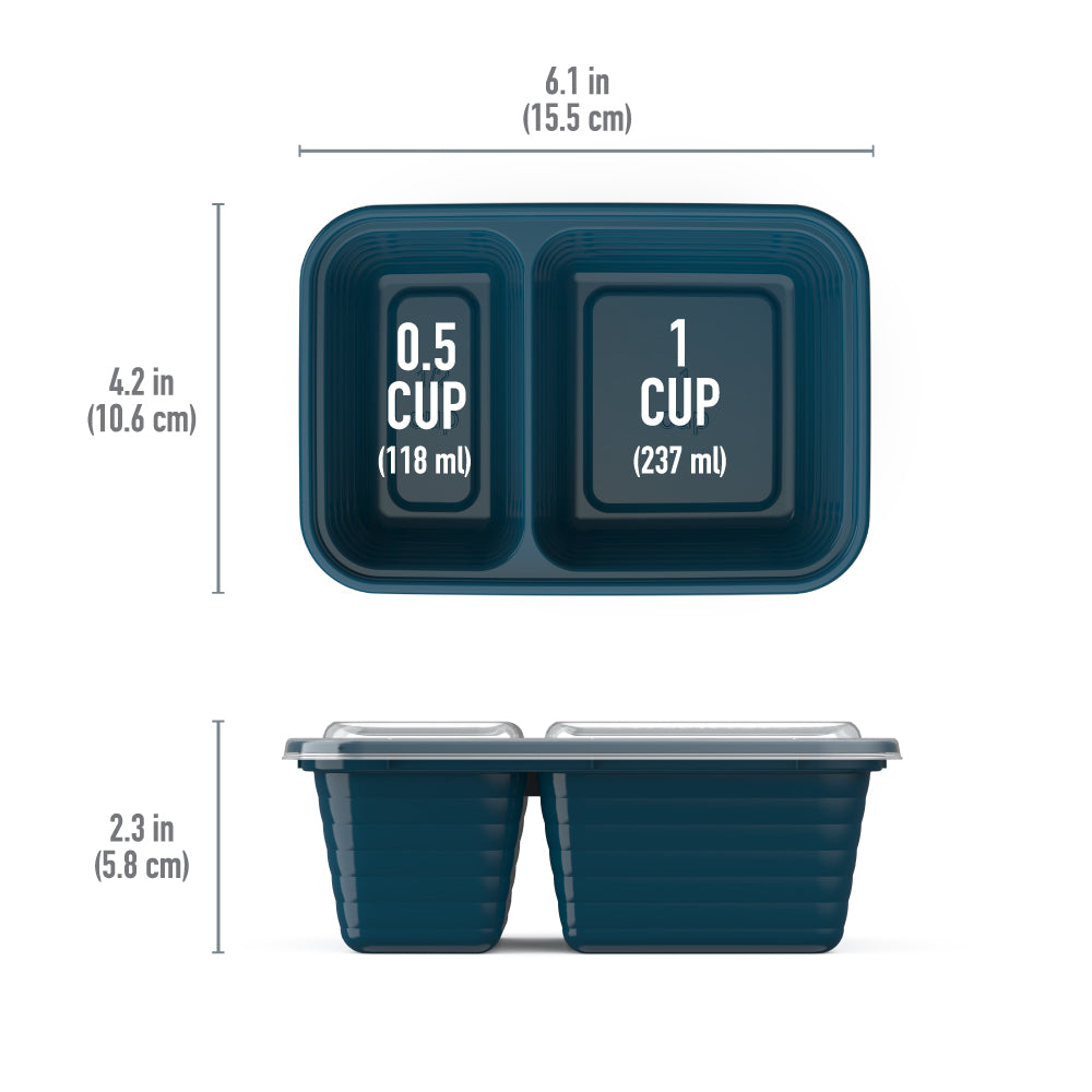 Bentgo® Prep 2-Compartment Snack Containers - Deep Teal