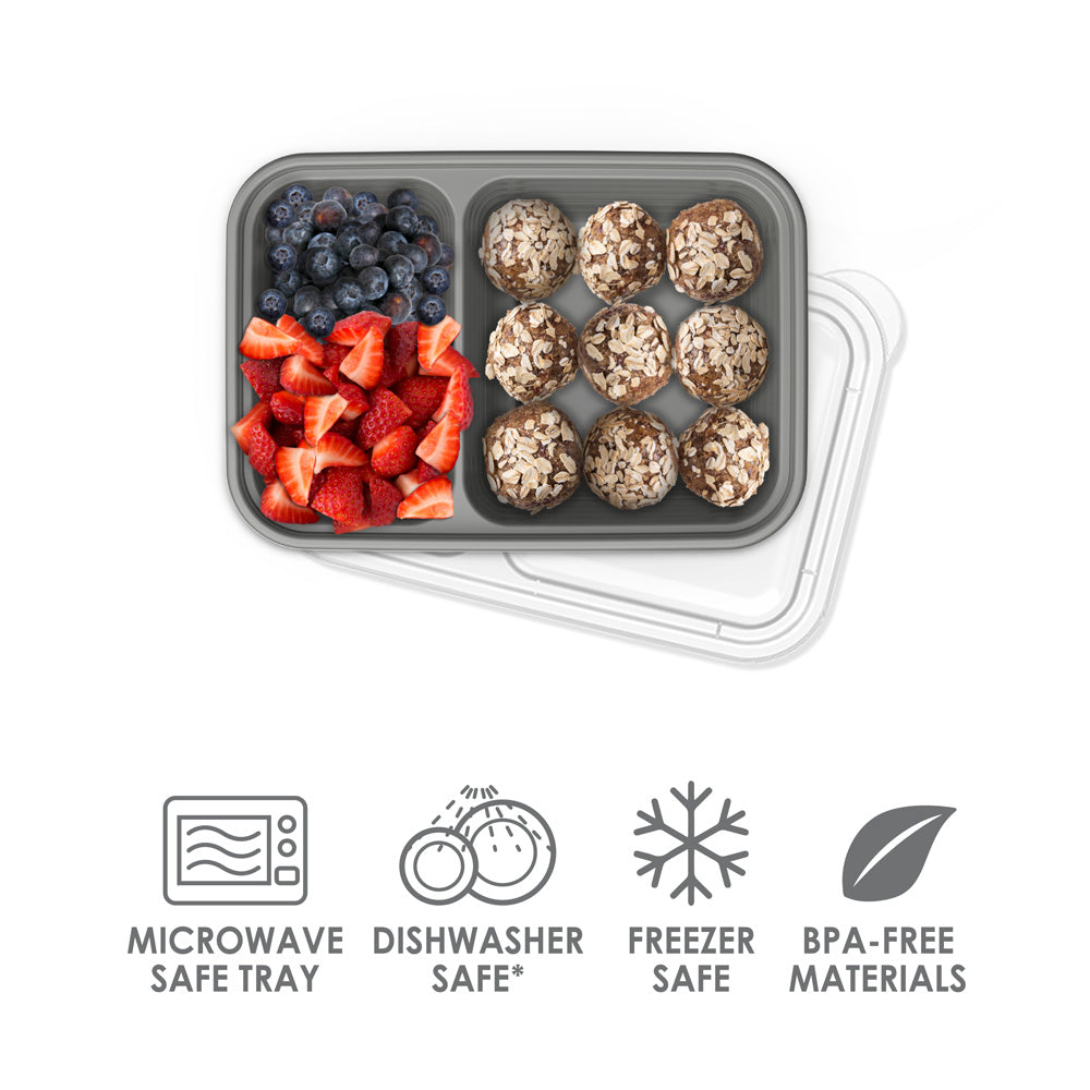 Bentgo® Prep 2-Compartment Snack Containers - Pewter