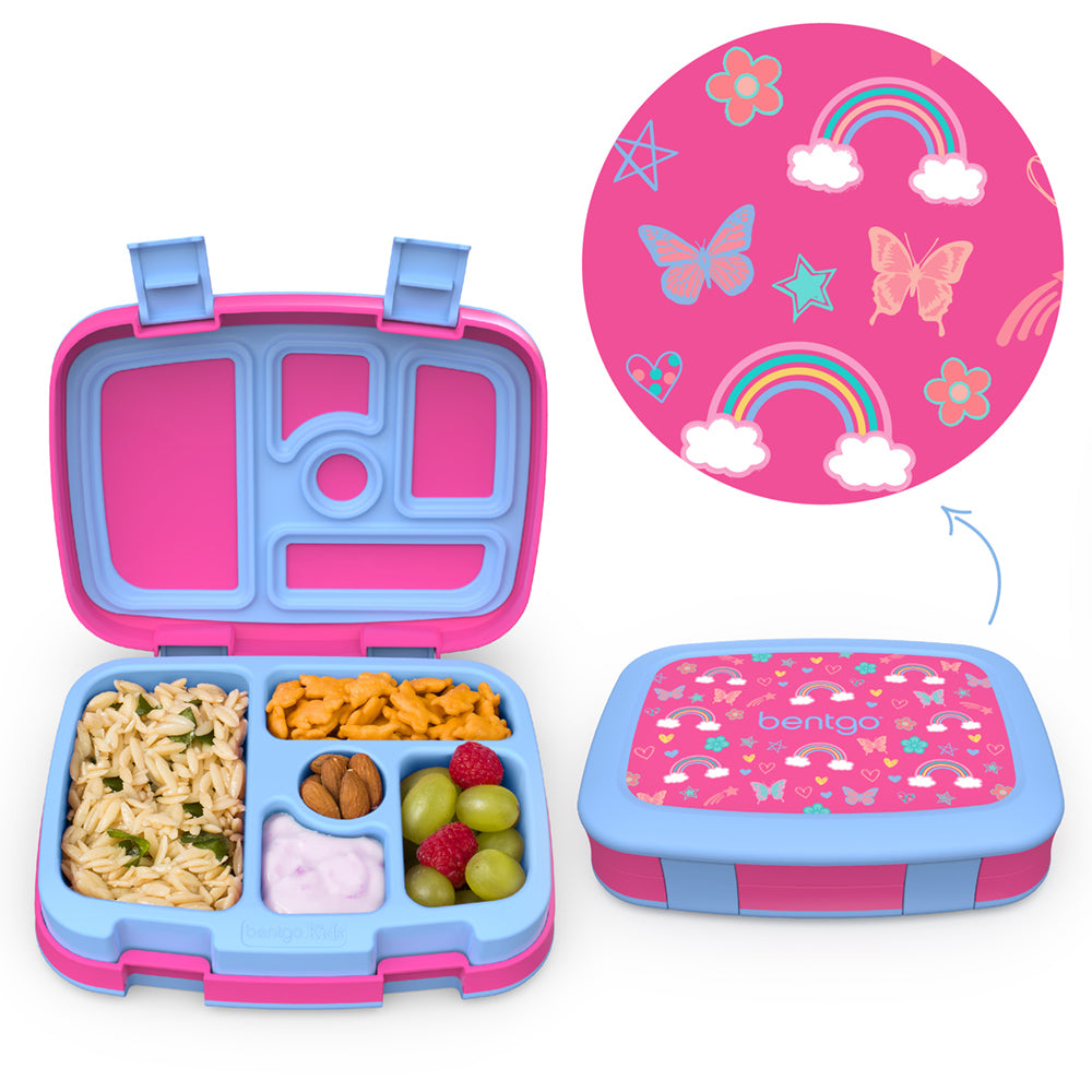 Bentgo Kids Prints Lunch Box & Backpack - Rainbows and Butterflies