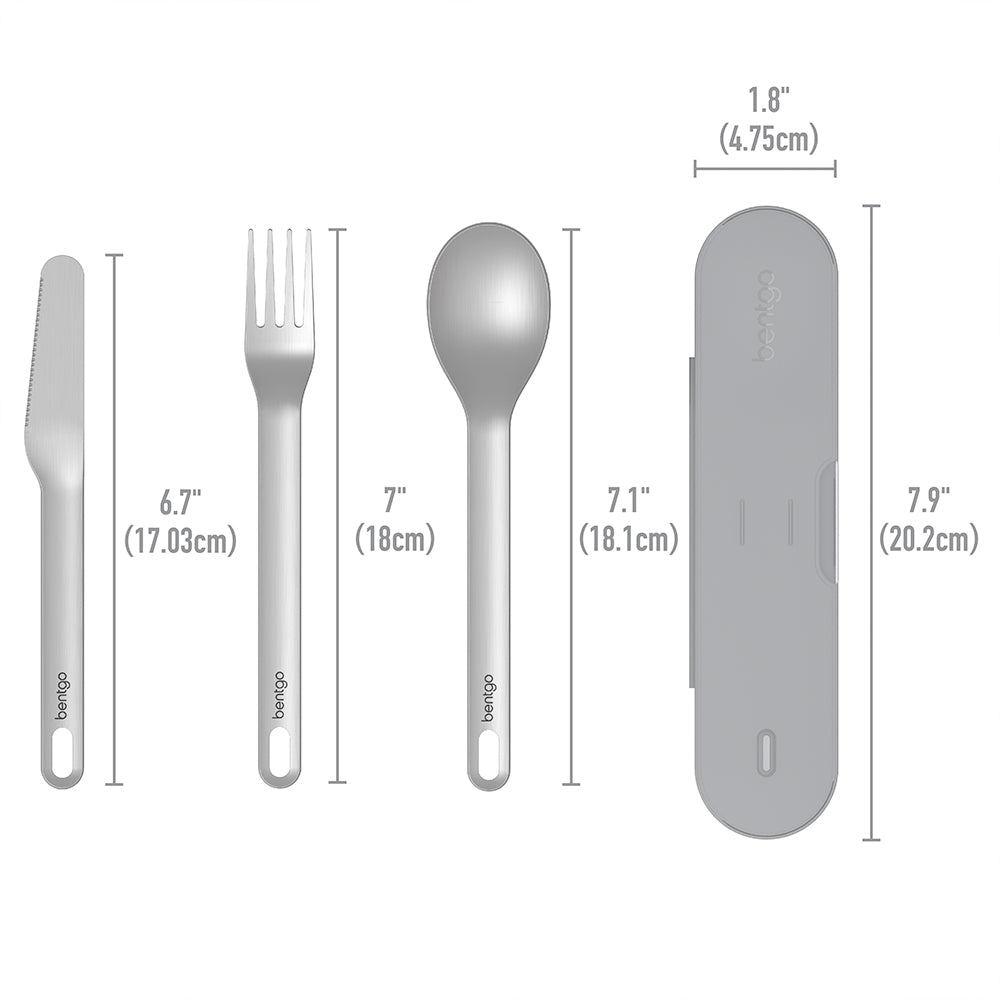 Bentgo Stainless Travel Utensil Set - Gray