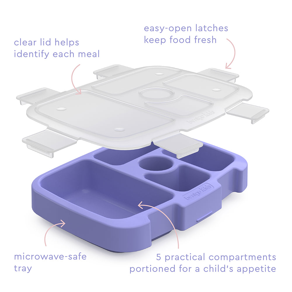 Bentgo Kids Prints Tray with Transparent Cover - Carousel Unicorns