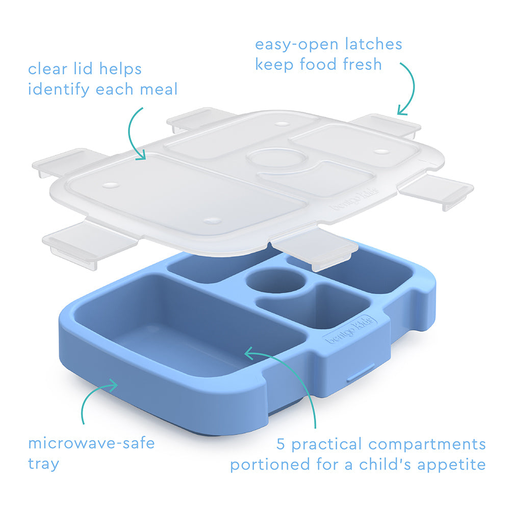 Bentgo Kids Prints Tray with Transparent Cover - Rainbows and Butterflies