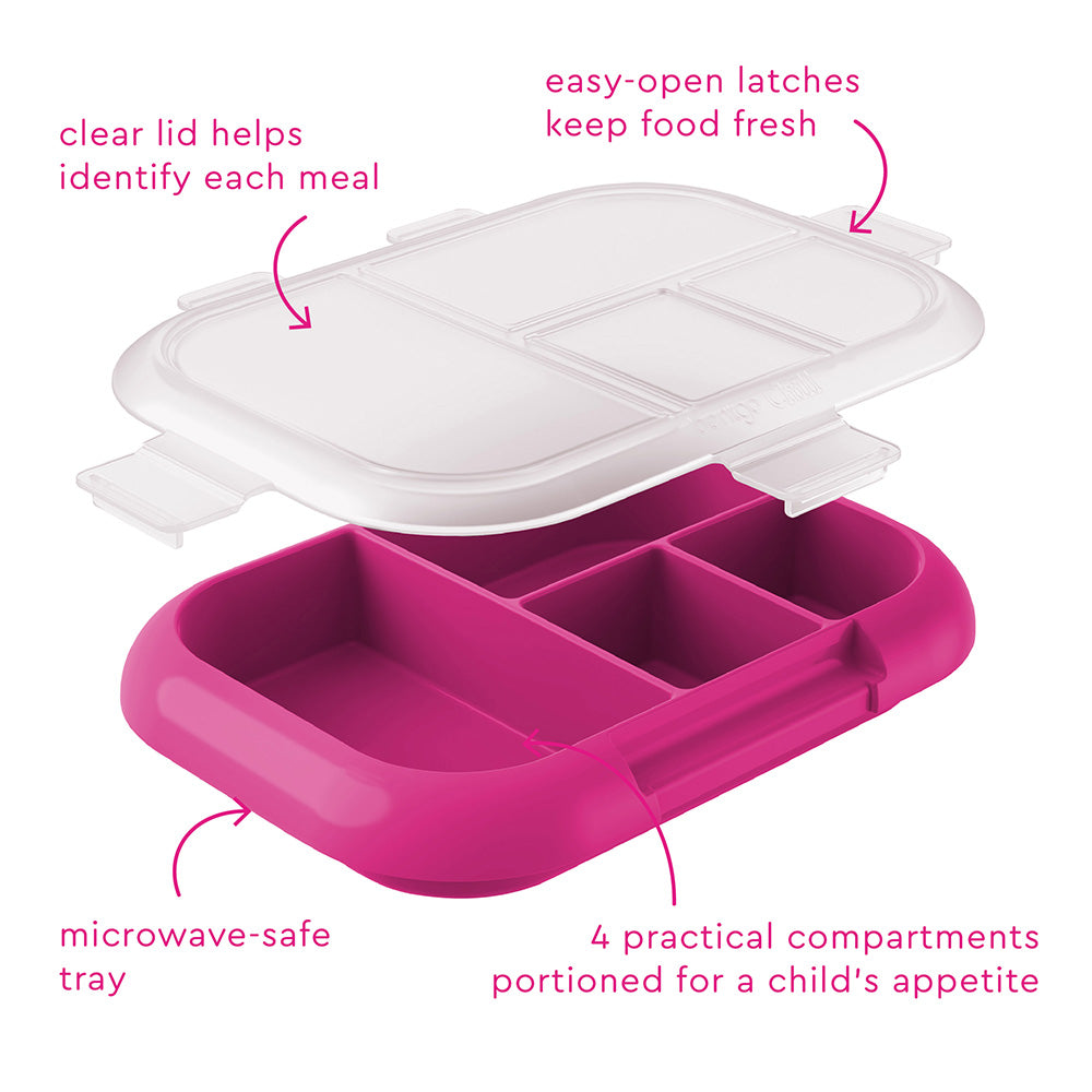 Bentgo Kids Chill Tray with Transparent Cover - Fuchsia/Teal