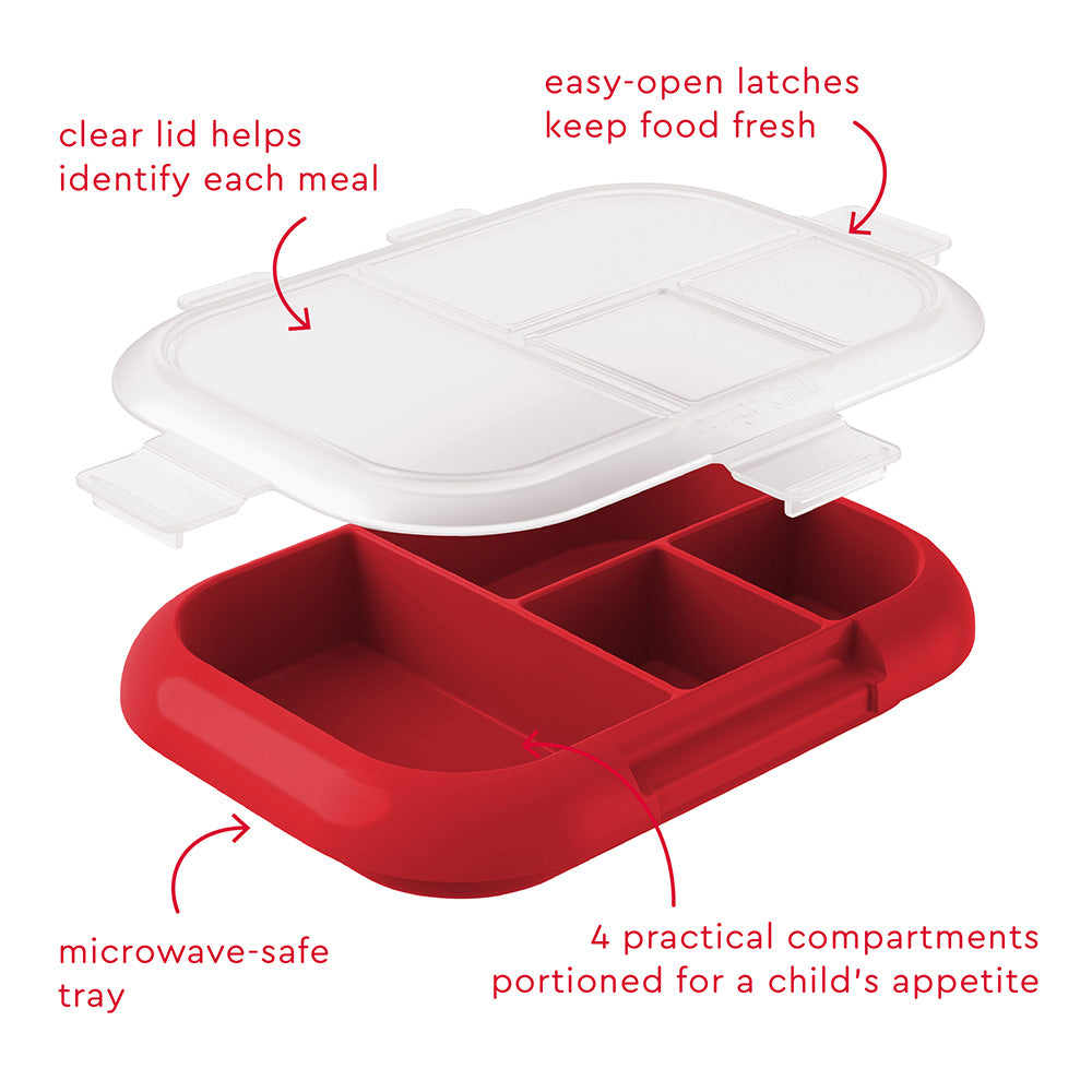 Bentgo Kids Chill Tray with Transparent Cover - Red/Royal