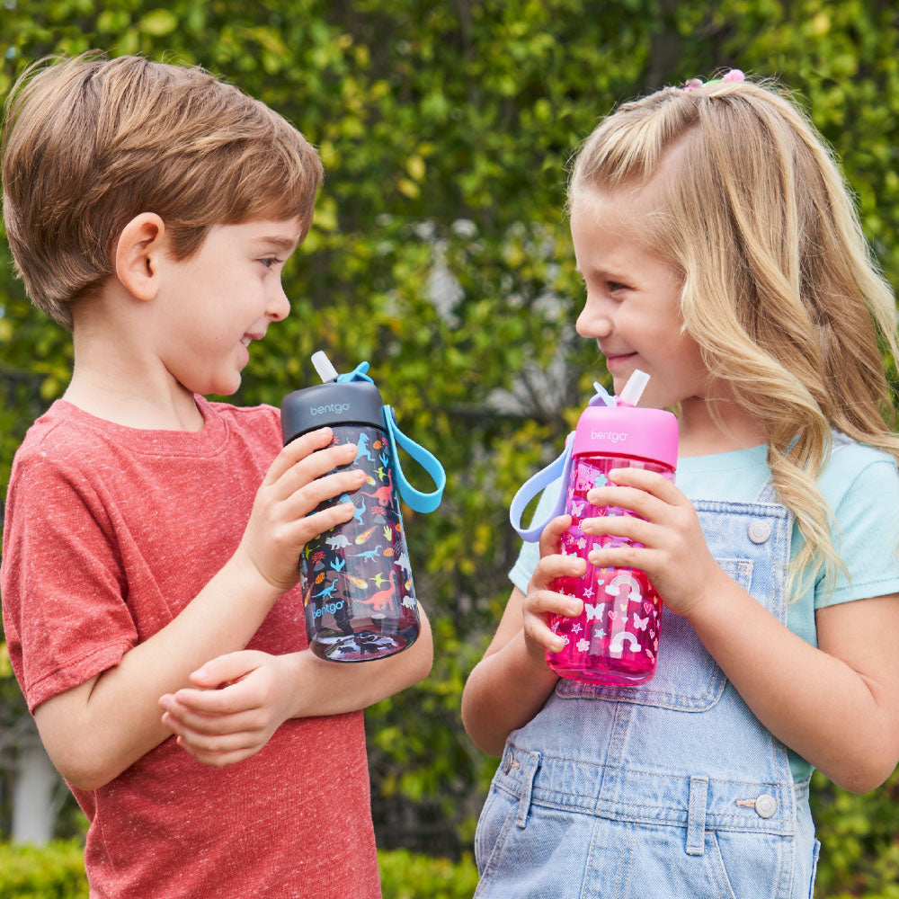 Bentgo Kids Prints Lunch Box & Water Bottle - Rainbows and Butterflies