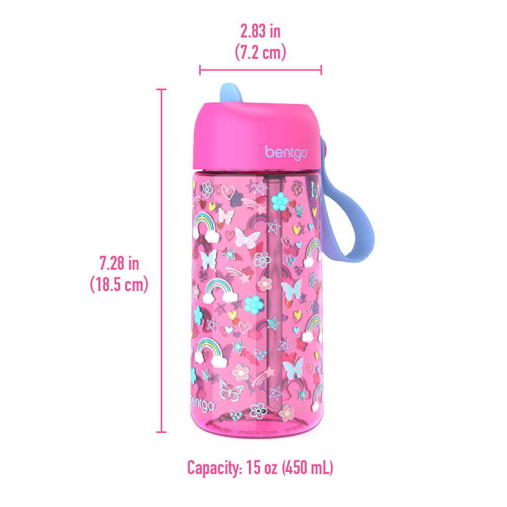 Bentgo Kids Prints Lunch Box & Water Bottle - Rainbows and Butterflies