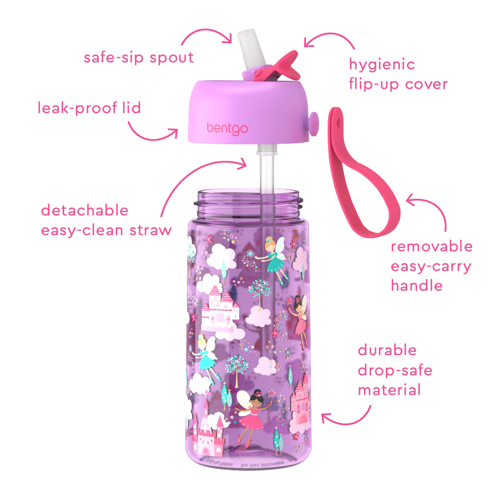 Bentgo Kids Prints Lunch Boxes & Water Bottles - Rainbows Butterflies/Fairies