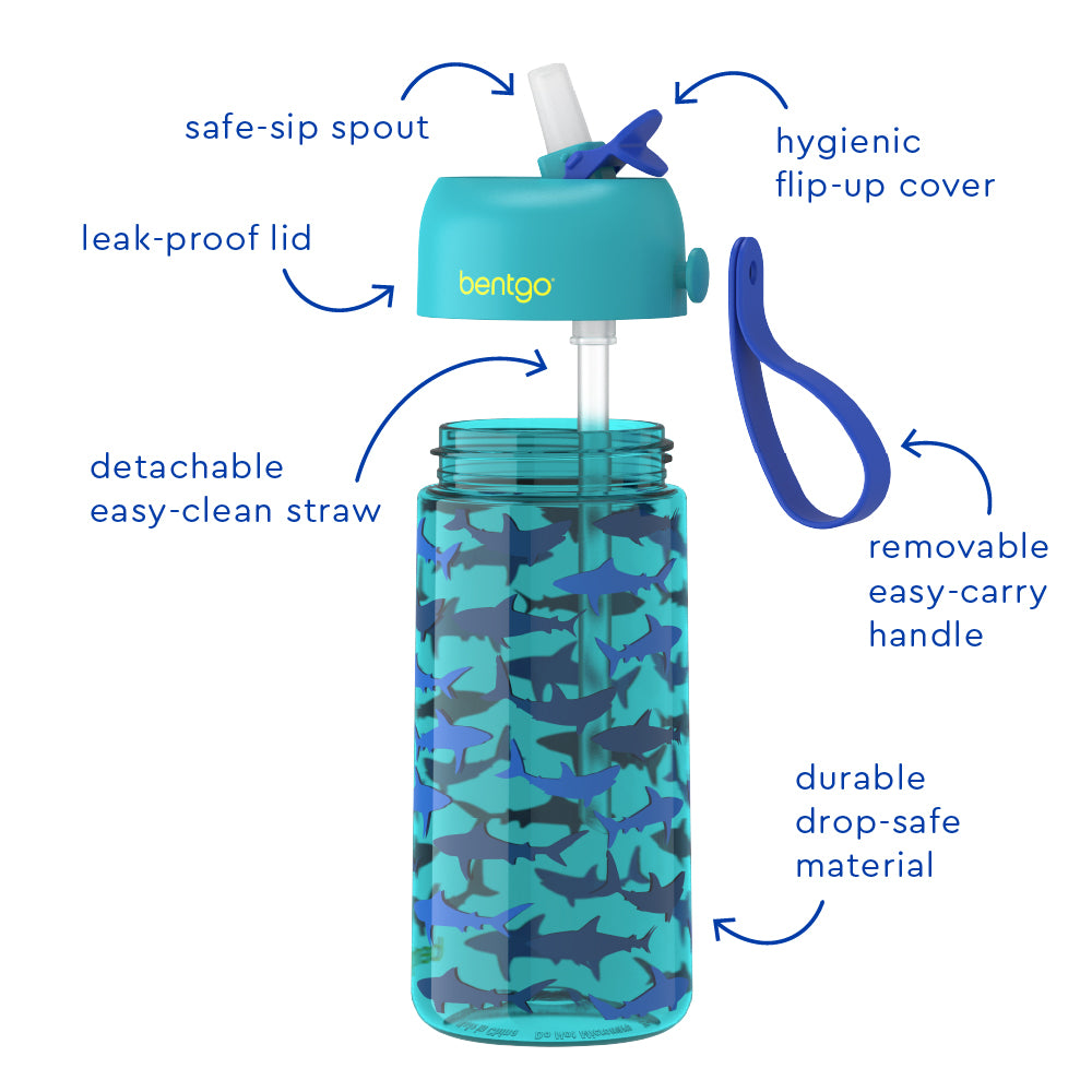 Bentgo Kids Prints Lunch Box & Water Bottle - Sharks